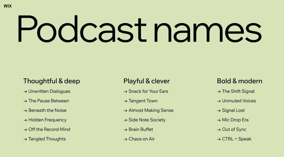 Podcast Name Ideas