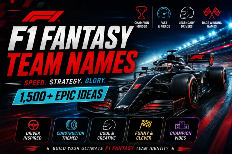 F1 Fantasy Team Names