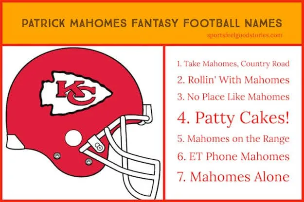 Mahomes Fantasy Football Team Names..