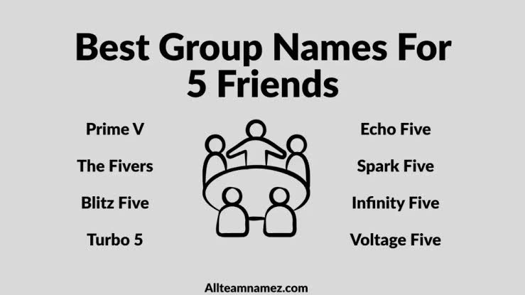Names For A Group of 5 Friends.