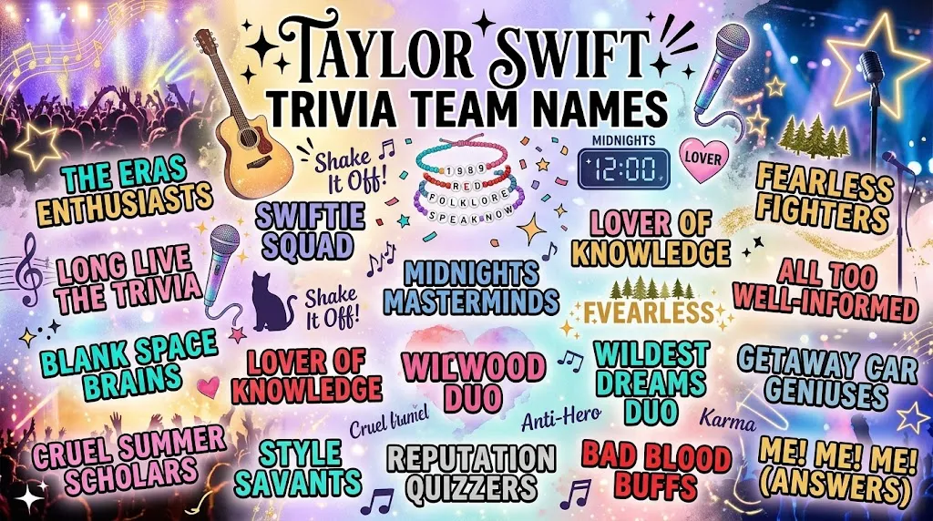 Taylor Swift Trivia Team Names center (2)