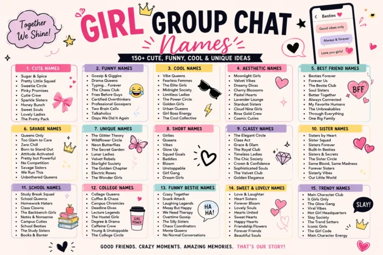 Girl Group Chat Names